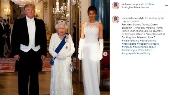 Deretan Gaya Mewah Melania Trump Ketika Berkunjung ke Inggris. (Instagram/@melaniatrump.style)