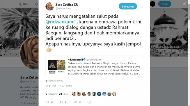 Cuitan Zara Zettira - (Twitter/@zarazettirazr)