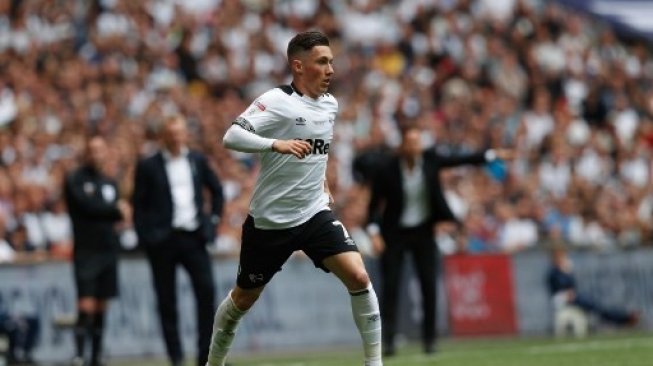 Harry Wilson saat menjalani masa peminjaman ke Derby County. (ADRIAN DENNIS / AFP)