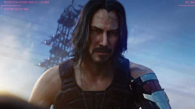 Keanu Reeves dalam game Cyberpunk 2077. [YouTube/@cyberpunk2077]