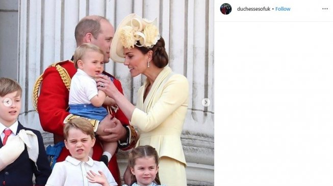 Kate Middleton sedang berusaha menghentikan Pangeran Louis menghisap jempol (Instagram/duchesseofuk)