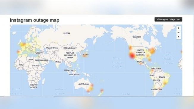 Instagram down. [Down detector]