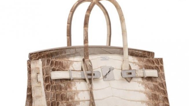 Tas Hermes Birkin Himalayan Niloticus Crocodile. (Christie's)