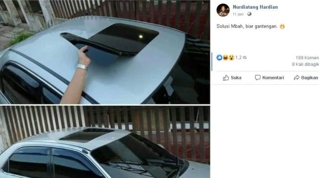 Inovasi sunroof hemat biaya. (Facebook/Nurdiatang Hardian)