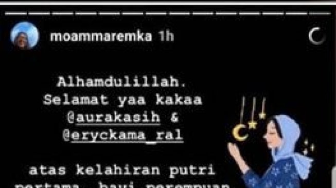 Aura Kasih melahirkan anak pertamanya. [instagram/moammaremka]