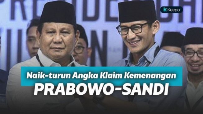 Dari 62 Sampai 53 Persen: Naik Turun Klaim Angka Kemenangan Prabowo – Sandi