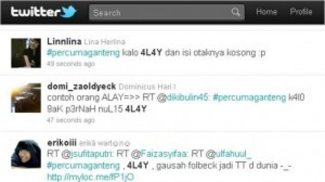 Trending di twitter hastag percumaganteng jadi viral. (Twitter)