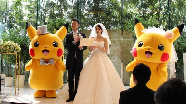 Pernikahan bertemakan Pokemon. (Pokemon.jp)