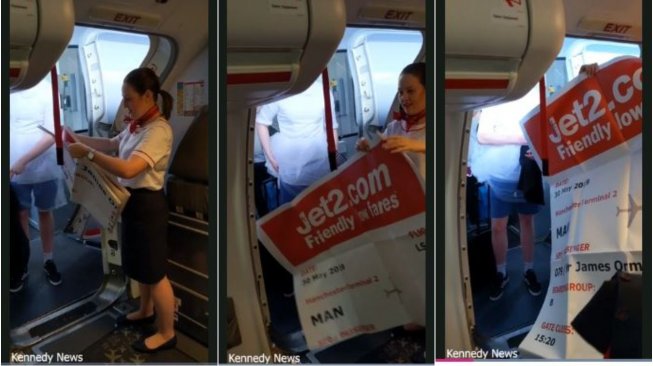 Calon pengantin kena prank boarding pass raksasa (unilad.co.uk/Kennedy News)