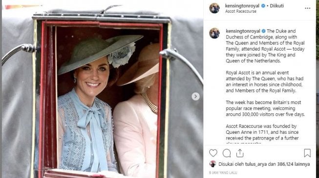 Royal Ascot 2019, Kate Middleton Tampil Memukau Berbalut Dress Biru