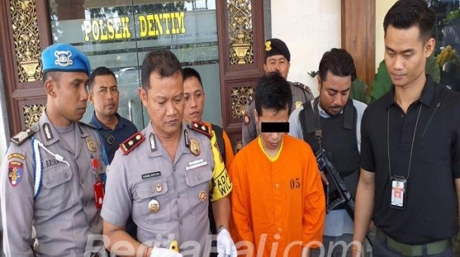 AA, tersangka kasus penganiayaan wanita di Bali. (Beritabali.com)