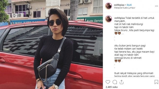 Penyanyi Malaysia, Zarith Sofia Yasin memelihara beruang madu. [Instagram]