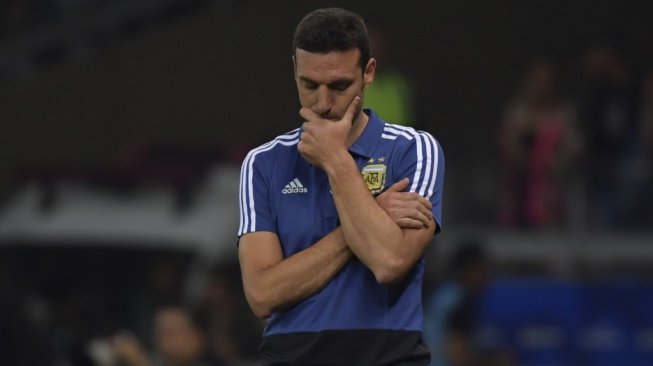 Pelatih Timnas Argentina, Lionel Scaloni. [Luis ACOSTA / AFP]