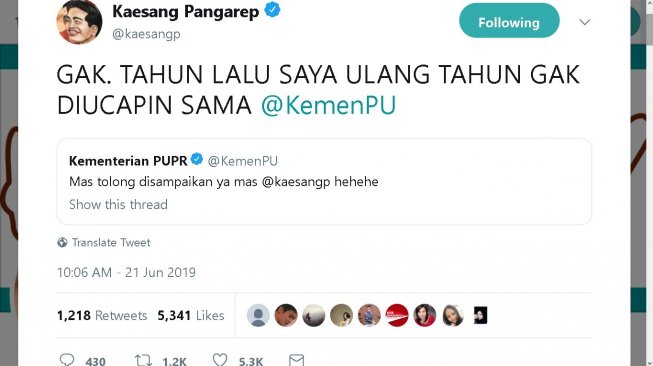 Cuitan Kaesang - (Twitter/@kaesangp)