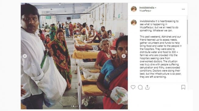 Pendistribusian makanan ke rumah sakit di Bihar (Instagram/InvisibleIndia)
