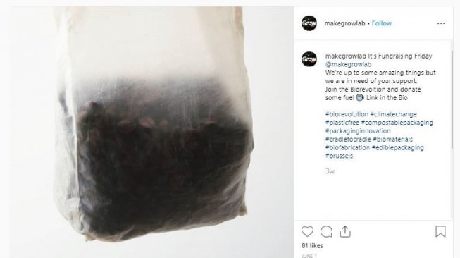 Alternatif pengganti plastik dari sayuran (instagram.com/makegrowlab)