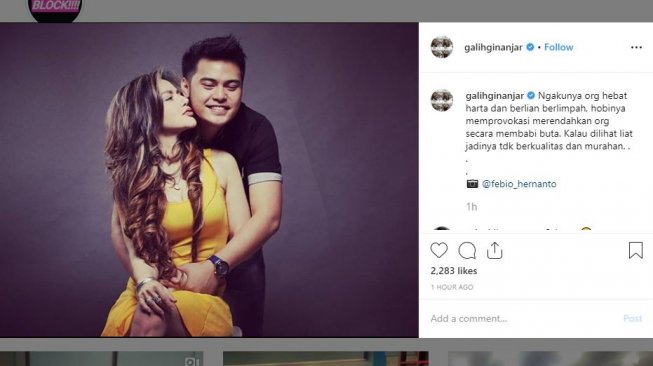 Galih Ginanjar menyindir Hotman Paris di unggahan ini? [instagram/galihginanjar]