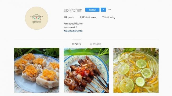 Akun Instagram resep masakan praktis (instagram.com/upikitchen)
