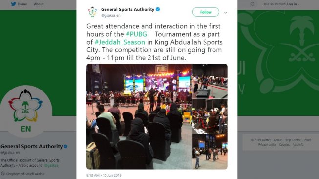 Turnamen PUBG di Jeddah, Arab Saudi. [Twitter]