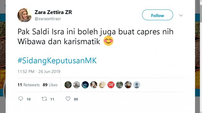 Cuitan Zara Zettira - (Twitter/@zarazettirazr)