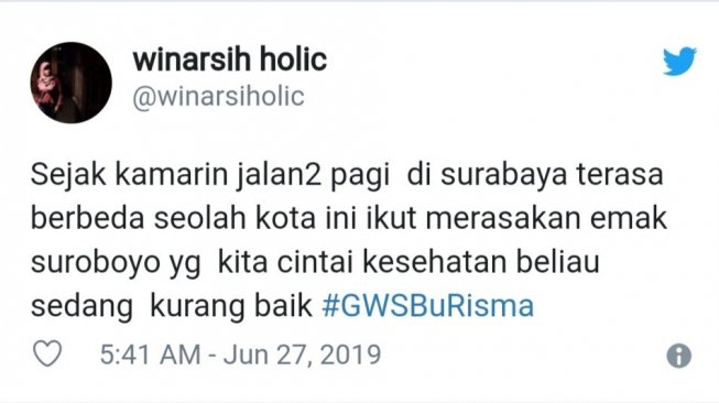 Walikota Surabaya Sakit, Warganet: #GWSBuRisma