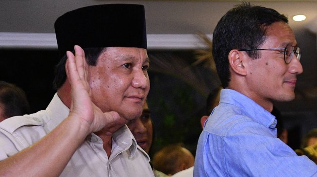 Begini Ekspresi Prabowo-Sandi Usai Gugatanya di Tolak MK