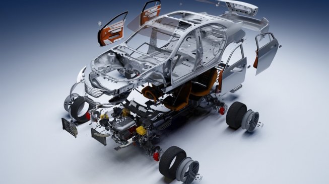 Anatomi kendaraan roda empat alias mobil [Shutterstock].