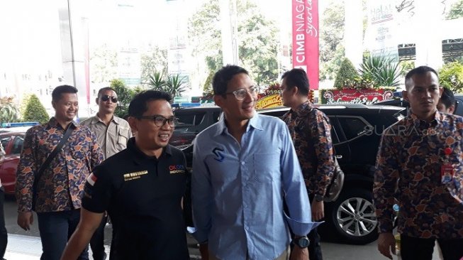 Cawapres nomor urut 02, Sandiaga Uno (Suara.com/Novian).