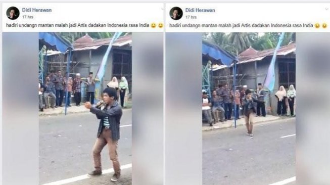 Postingan warganet, seorang lelaki menghadiri pernikahan mantannya. [Facebook]