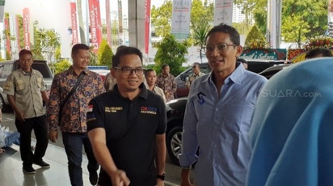 Cawapres Sandiaga Uno. (Suara.com/Achmad Fauzi)