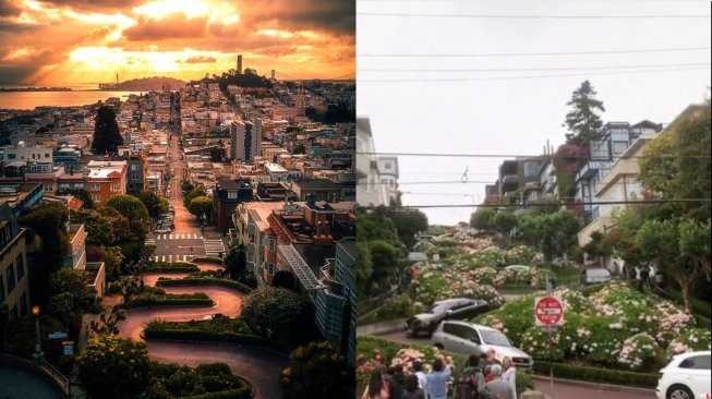 Ekspektasi vs Realita, Spot Wisata di Amerika Ini Tak Seindah Harapan (Kolase Instagram @moumarion dan @jjeong_225)