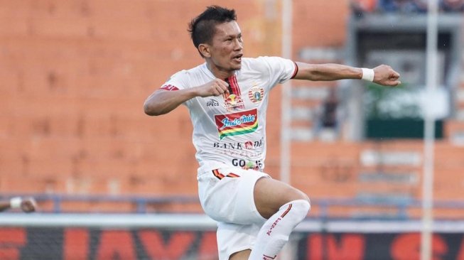 Selebrasi Ismed Sofyan usai membobol gawang Borneo FC (dok. media Persija)