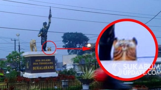 Patung Harimau di Tugu Perjuangan Sukabumi Ini Bikin Heboh