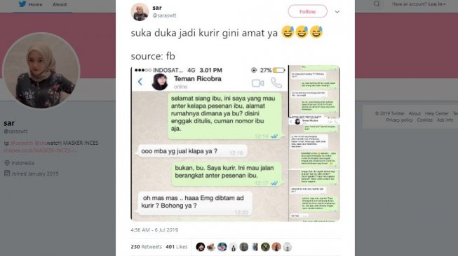 Ekstra Sabar! Pesan Chat Kurir Tanya Alamat Ini Bikin Emosi