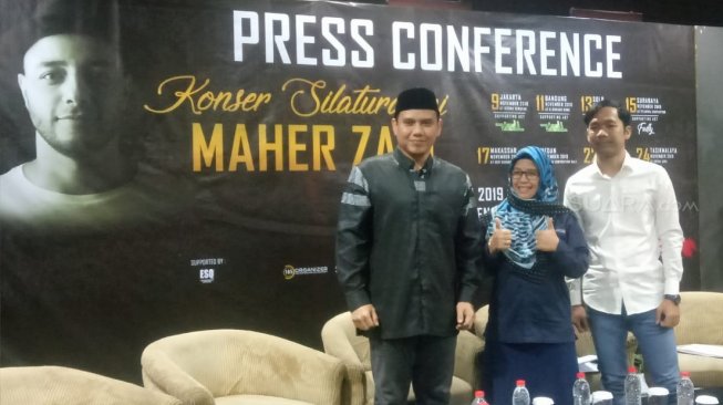 Fadly Padi dalam acara konfrensi pers Konser Maher Zein di Jakarta, Rabu (10/7/2019). [Sumarni/Suara.com]