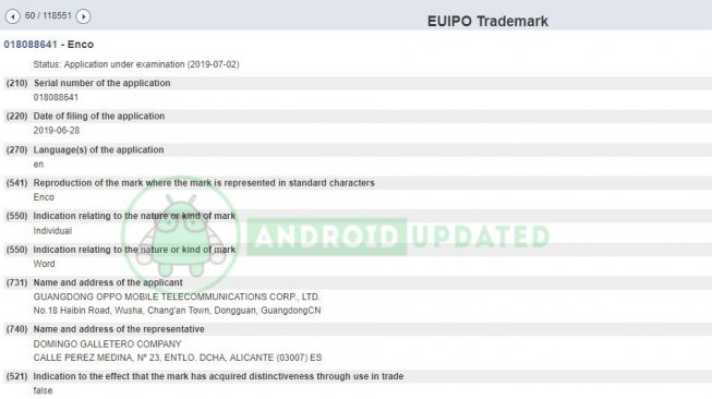 Pendaftaran Oppo Enco. [Android Update]