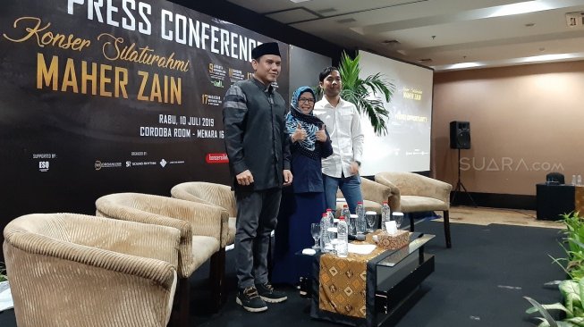 Fadly Padi dalam acara konfrensi pers Konser Maher Zein di Jakarta, Rabu (10/7/2019). [Sumarni/Suara.com]