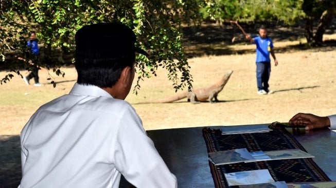 Presiden Joko Widodo (Jokowi) menyambangi Pulau Rinca di Provinsi Nusa Tenggara Timur (NTT). (Foto dok. Biro Pers)