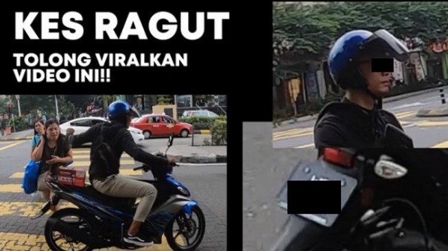 Aksi penjambretan terekam kamera vlogger. (Facebook/Imran Hakim)