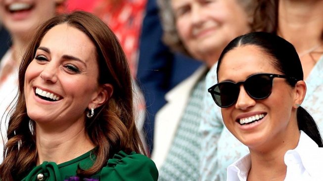 Kate Middleton dan Meghan Markle di Wimbledon 2019. (Instagram/@sussexroyal)