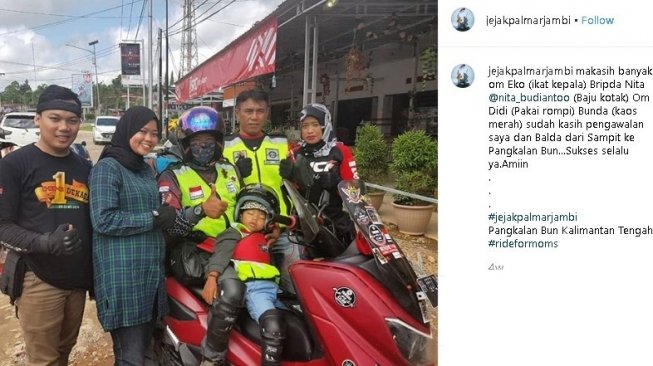 Lilik Gunawan dan Balda touring ke Mekkah naik Yamaha Nmax. (Instagram/@jejakpalmarjambi