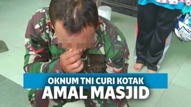 Oknum TNI Berseragam Lengkap Curi Kotak Amal Masjid