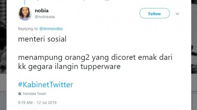 Cuitan warganet tentang impiannya #KabinetTwitter. [Twitter]