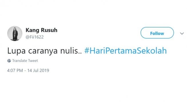 Cuitan warganet seputar #HariPertamaSekolah. [Twitter]