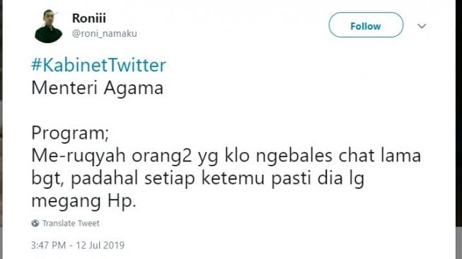 Kocak, Ini 5 Cuitan Warganet Jika Menjadi Menteri Lewat #KabinetTwitter