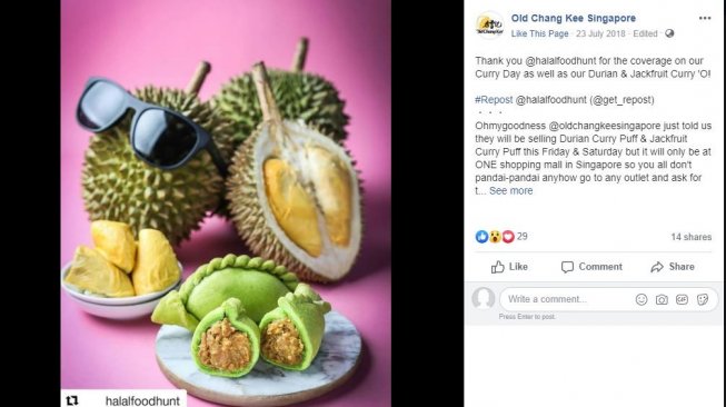 Aneka variasi kuliner durian (facebook.com/oldchangkee1956)