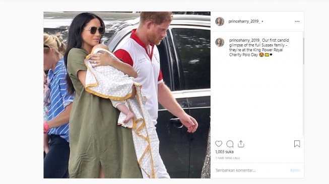 Meghan Markle dikritik karena cara menggendongnya (instagram/princeharry_2019_)