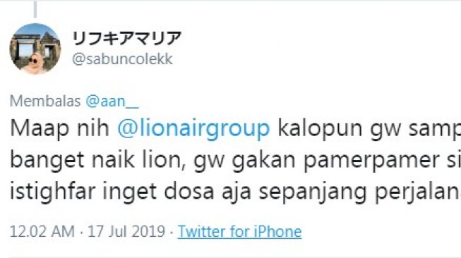 Selfie di Pesawat Lion Air Wajib Lapor, Warganet: Sibuk Doa Tak Sempat Foto