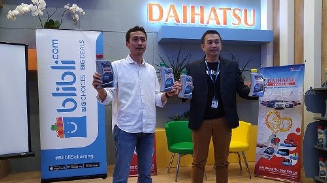 Daihatsu resmi menjalin kerja sama dengan Blibli untuk pemasaran pelumas produksinya [Suara.com/Tivan Rahmat].