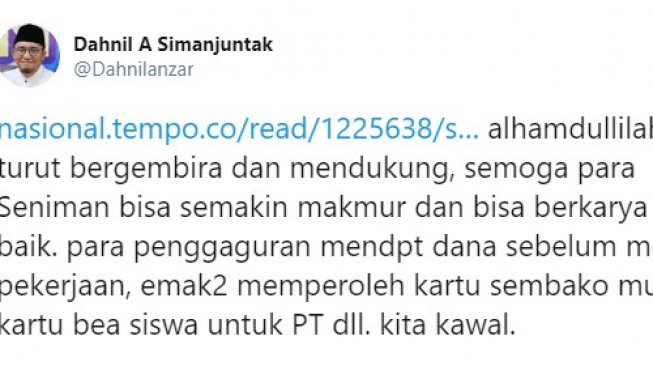 Cuitan Dahnil Anzar Simanjuntak. (sumber; @dahnilanzar)